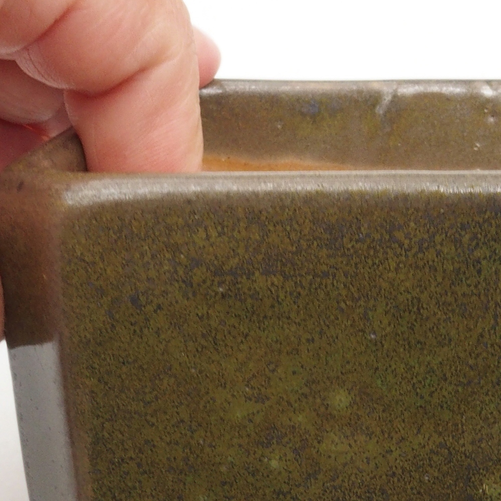 Ceramiczna miska bonsai 9,5 x 9,5 x 7 cm, kolor zielony