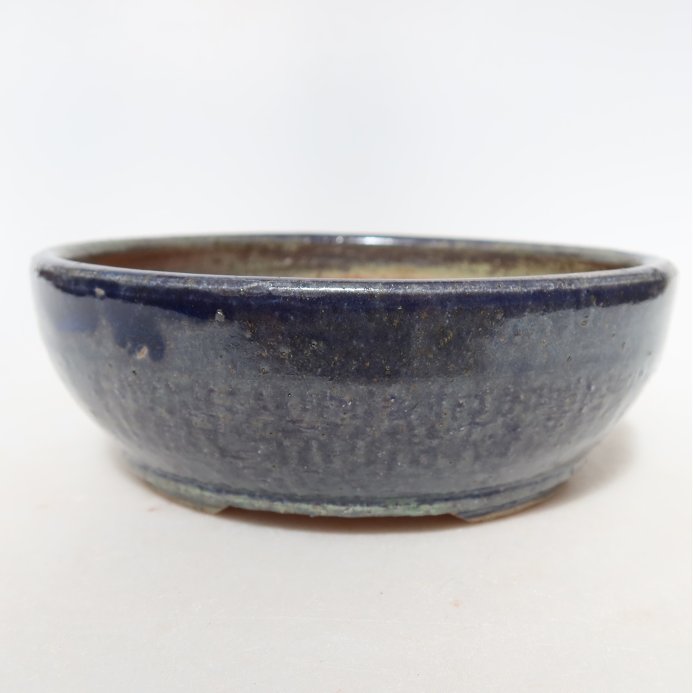 Ceramiczna miska do bonsai 14 x 14 x 5 cm, kolor niebieski