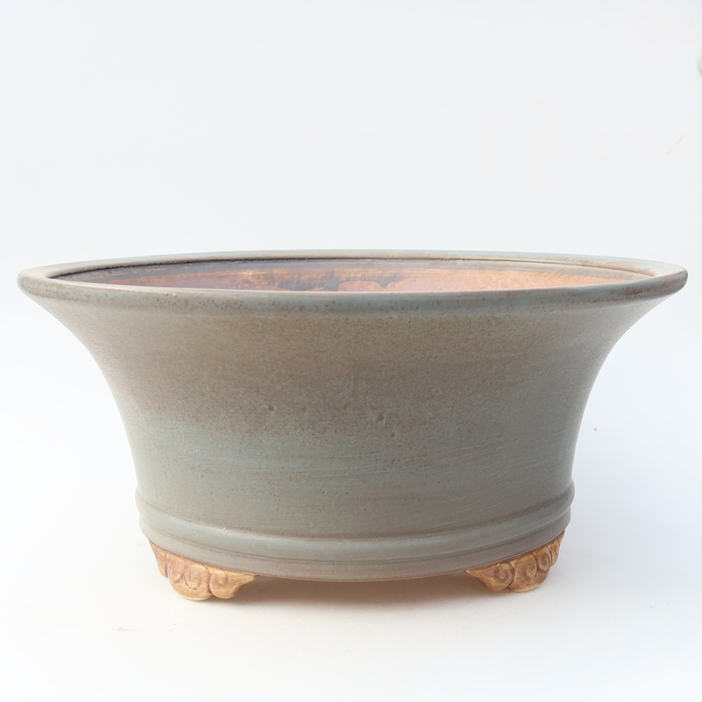 Ceramiczna miska do bonsai 31,5 x 31,5 x 14,5 cm, kolor niebieski