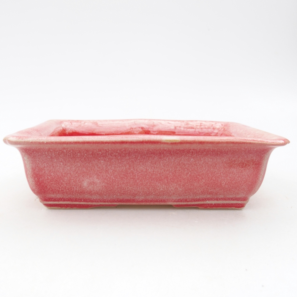 Ceramiczna miska do bonsai 13,5 x 10 x 4 cm, kolor czerwony