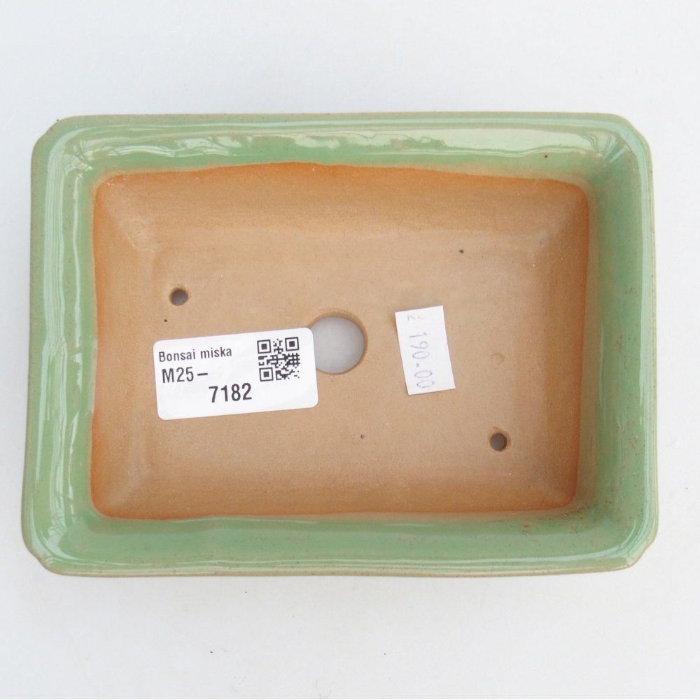Ceramiczna miska do bonsai 14 x 10,5 x 4 cm, zielona