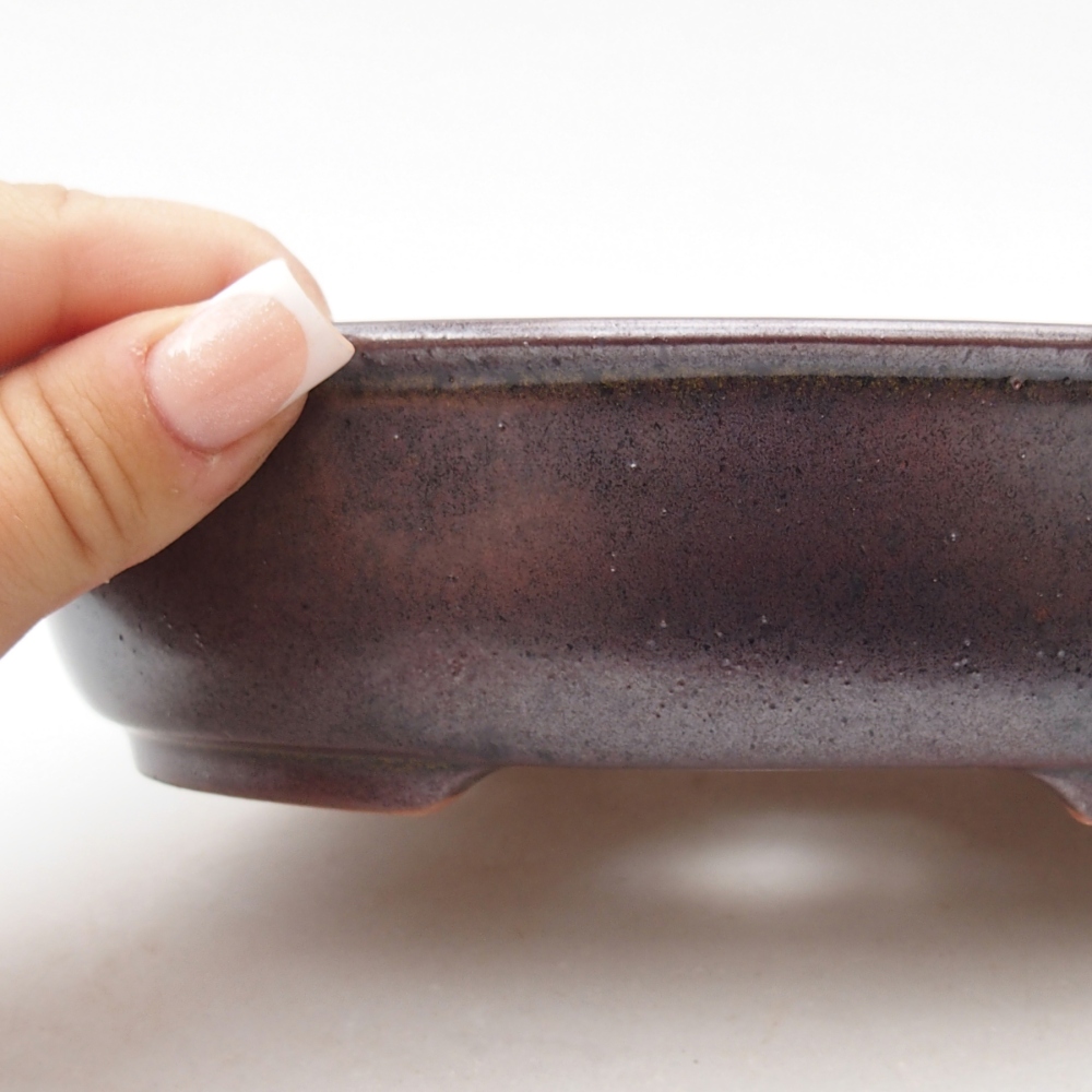 Ceramiczna miska do bonsai 19 x 14,5 x 4,5 cm, brązowa