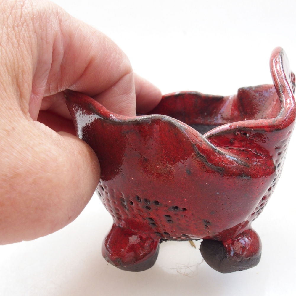 Muszla ceramiczna 8 x 7 x 8 cm, kolor czerwony