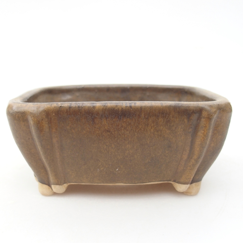 Ceramiczna miska do bonsai 10,5 x 8,5 x 4 cm, kolor brązowy