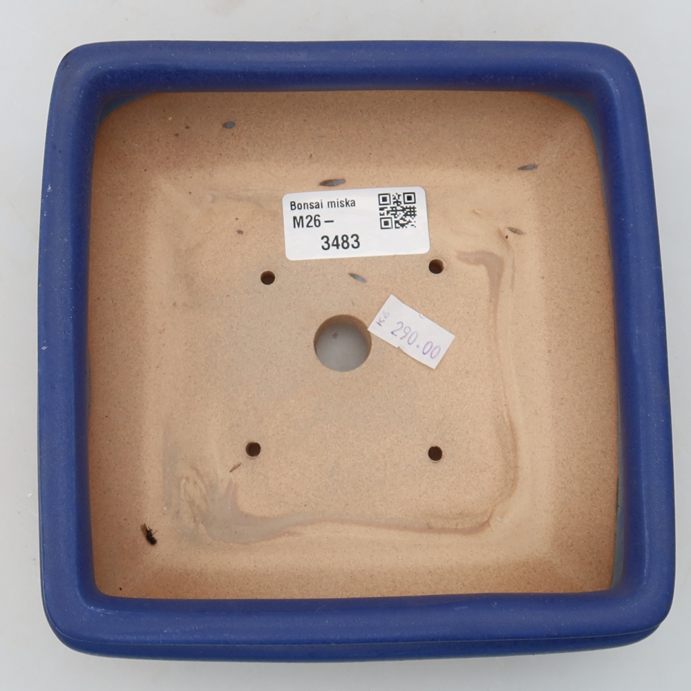 Ceramiczna miska do bonsai 15,5 x 15,5 x 6 cm, kolor niebieski