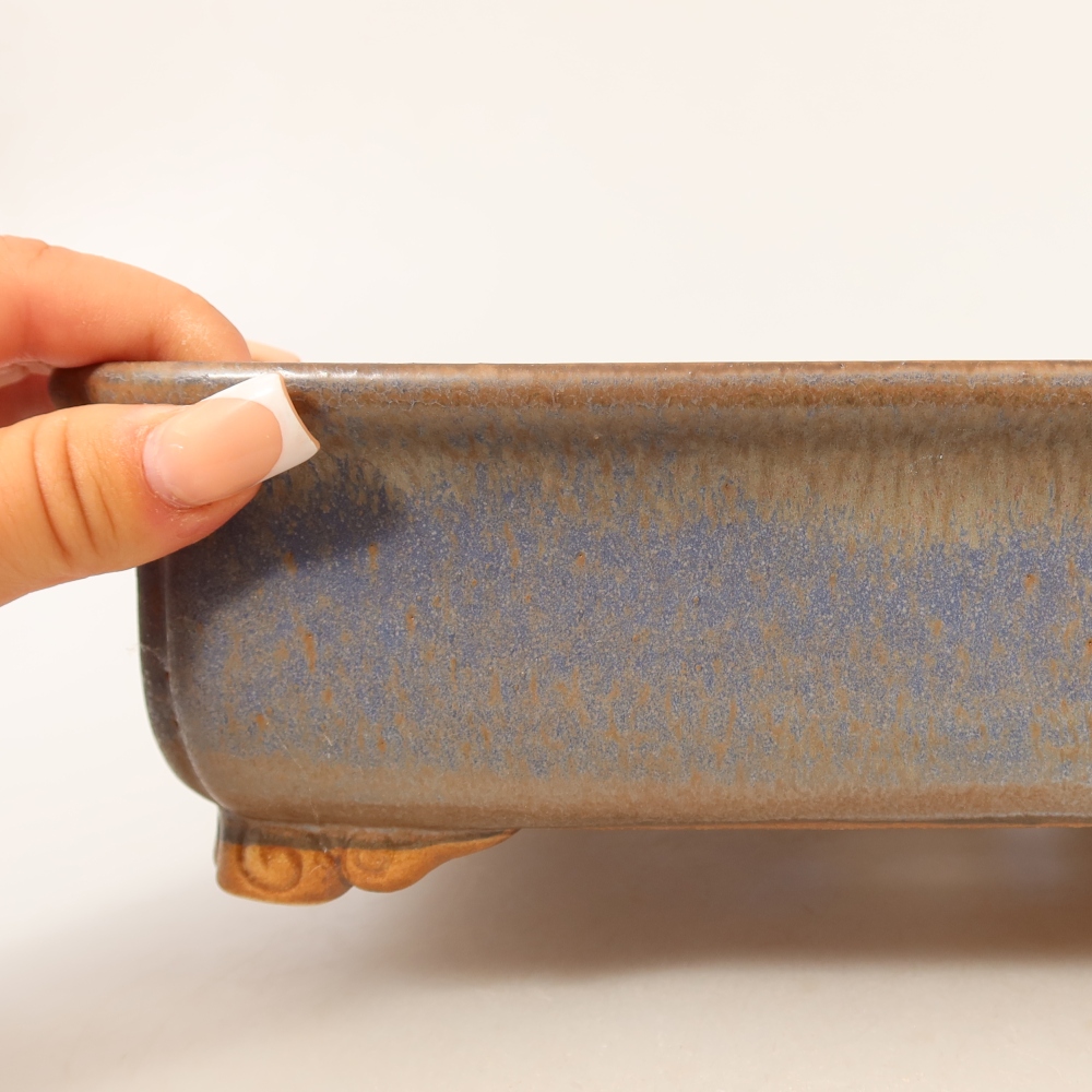 Ceramiczna miska do bonsai 25,5 x 20 x 7 cm, kolor niebieski
