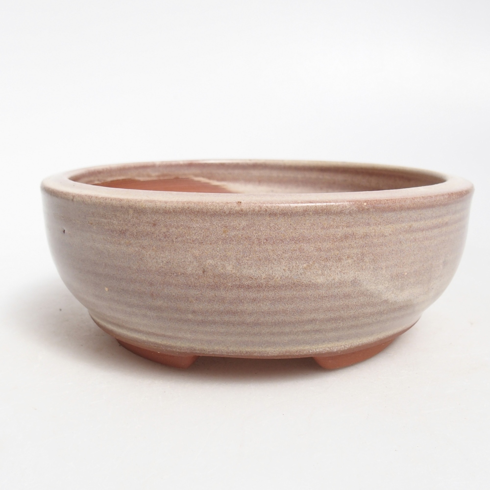 Ceramiczna miska do bonsai 14,5 x 14,5 x 5,5 cm, kolor beżowy