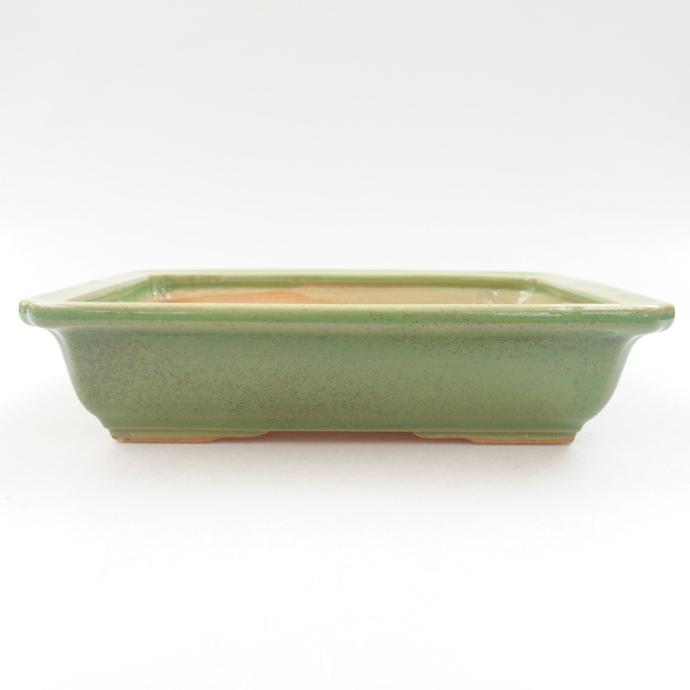 Ceramiczna miska bonsai 18 x 13,5 x 4,5 cm, kolor zielony