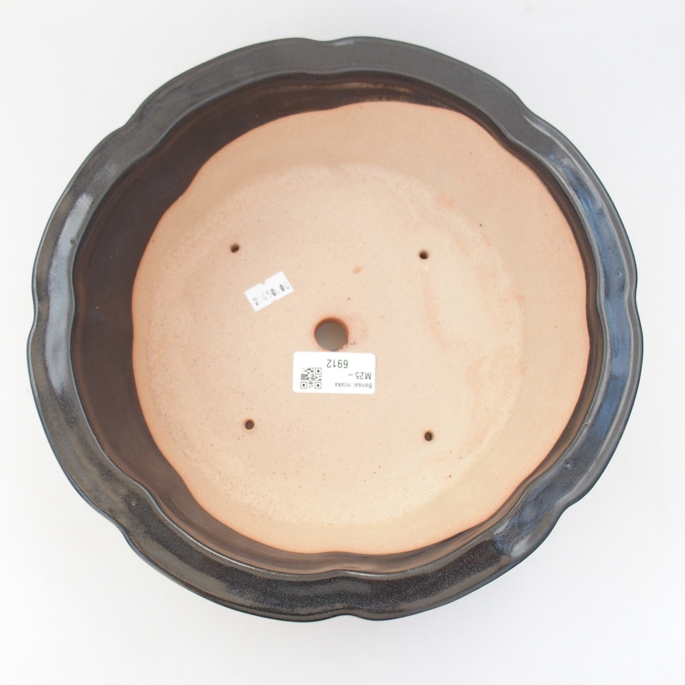 Ceramiczna miska do bonsai 26 x 26 x 8 cm, czarna