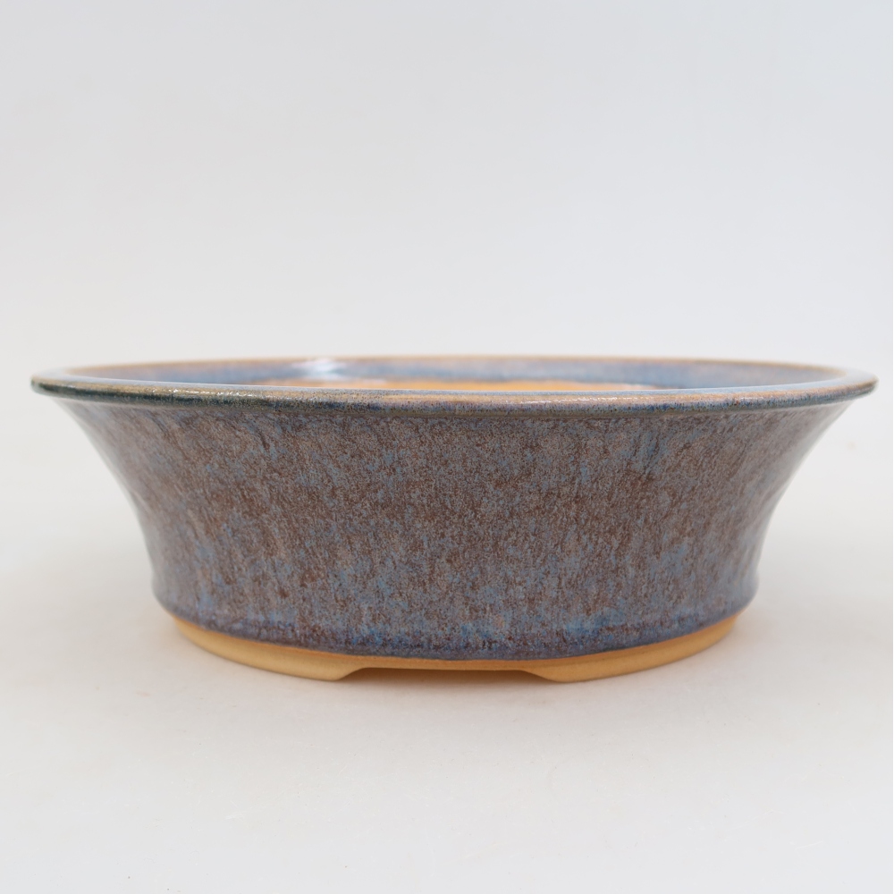 Ceramiczna miska na bonsai 24,5 x 24,5 x 7 cm, kolor niebieski