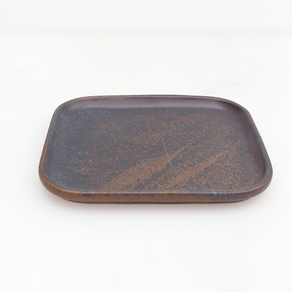 Miska ceramiczna H38 - 12,5 x 10,5 x 1 cm - brązowa