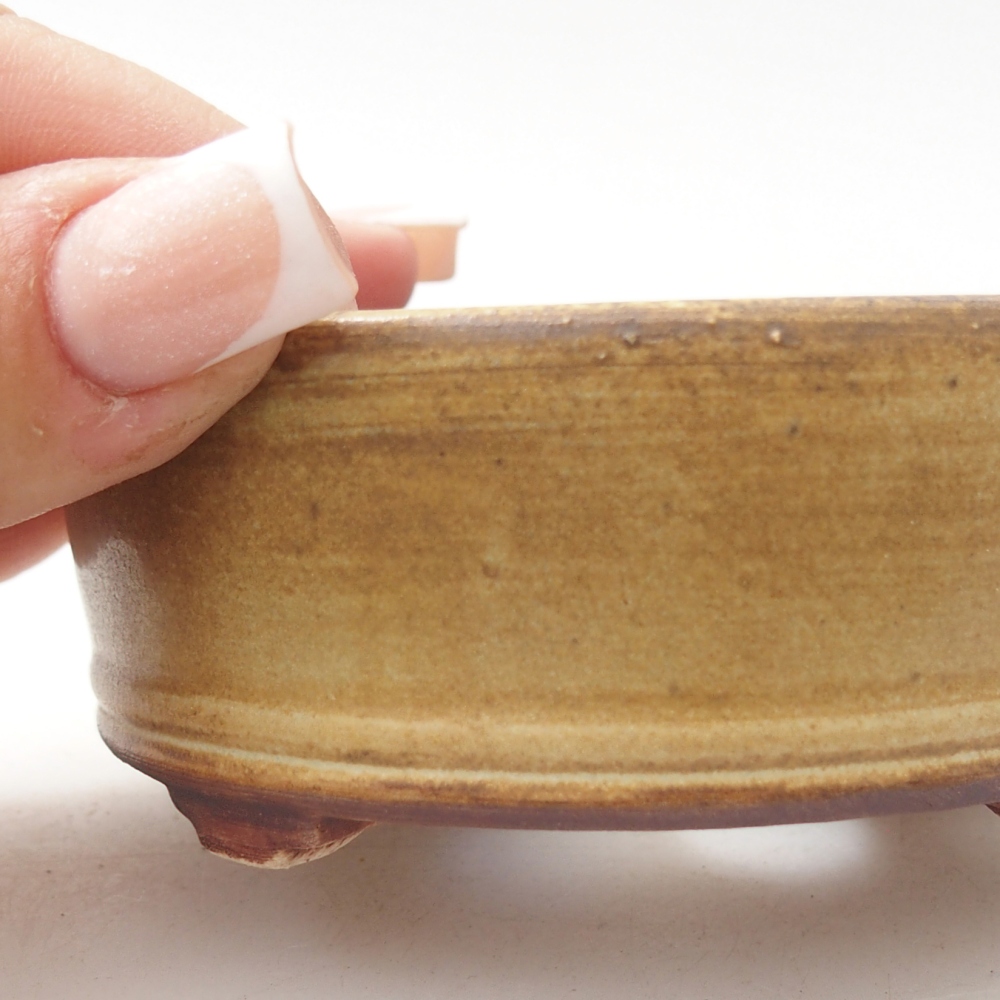 Ceramiczna miska na bonsai 9 x 9 x 3,5 cm, zielona