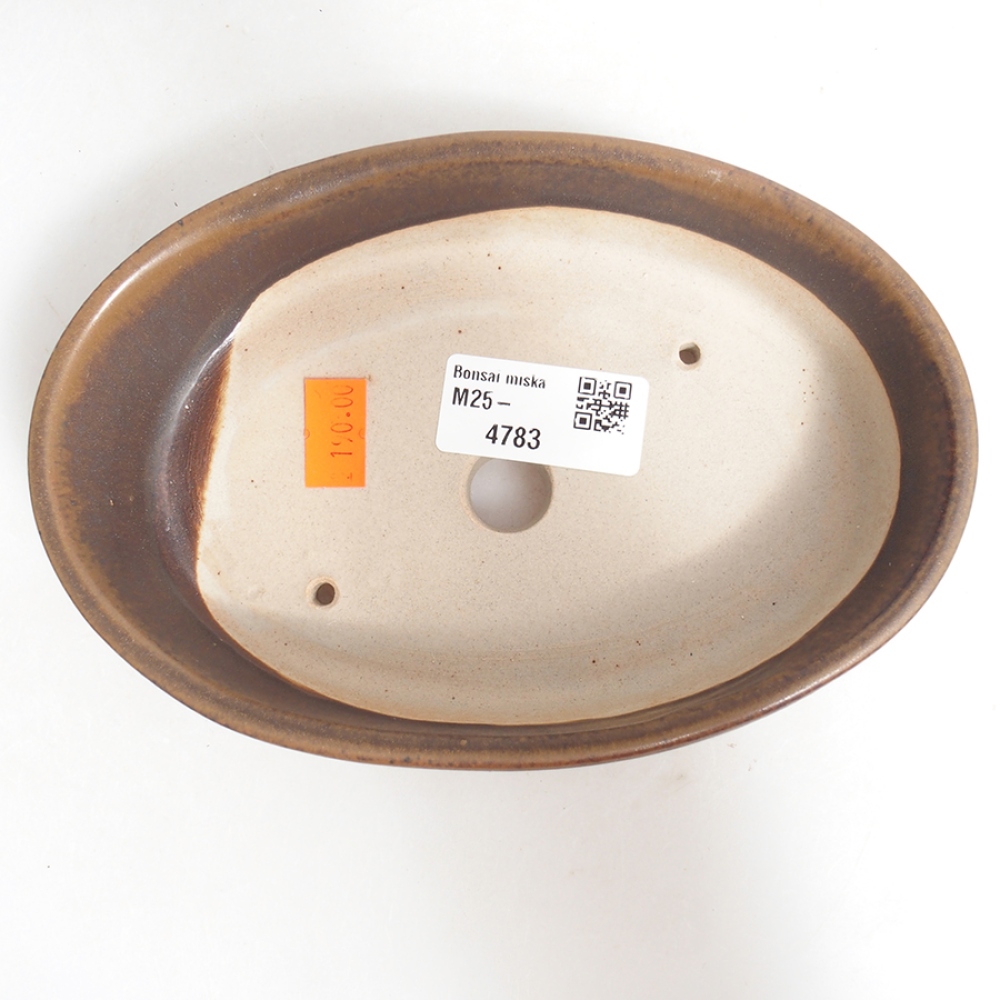 Ceramiczna miska bonsai 16,5 x 11 x 4 cm, kolor brązowy