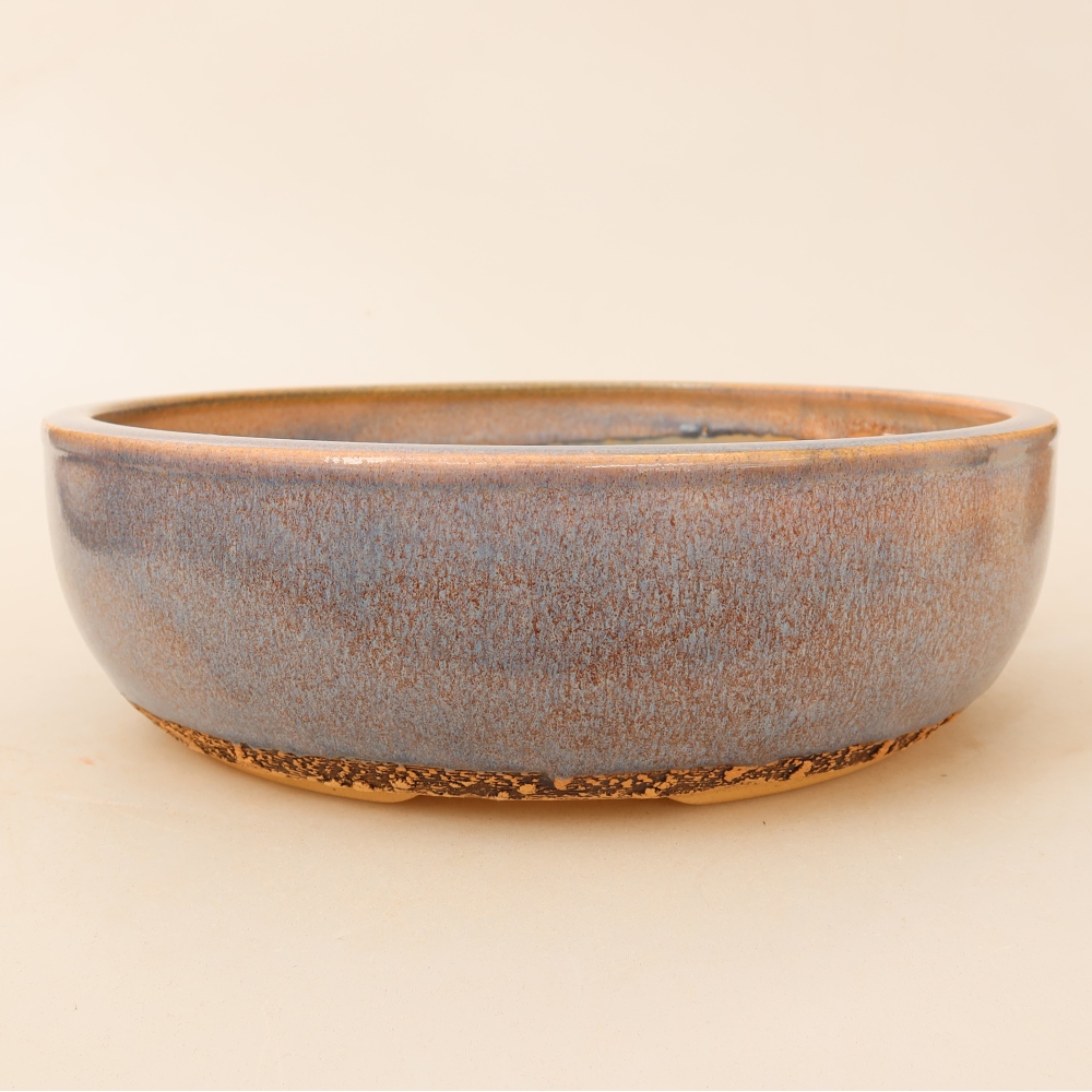 Ceramiczna miska do bonsai 24 x 24 x 7,5 cm, kolor niebieski