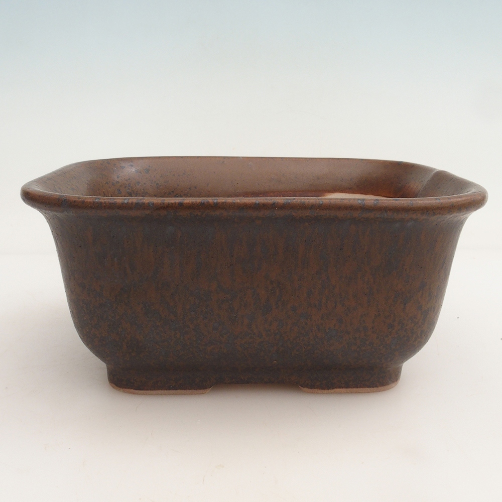 Bonsai bowl + spodek H36 - 17 x 15 x 7,5 cm. - brązowy