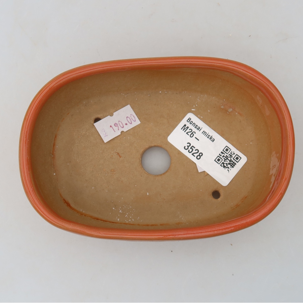 Ceramiczna miska do bonsai 13 x 8,5 x 4 cm, kolor pomarańczowy