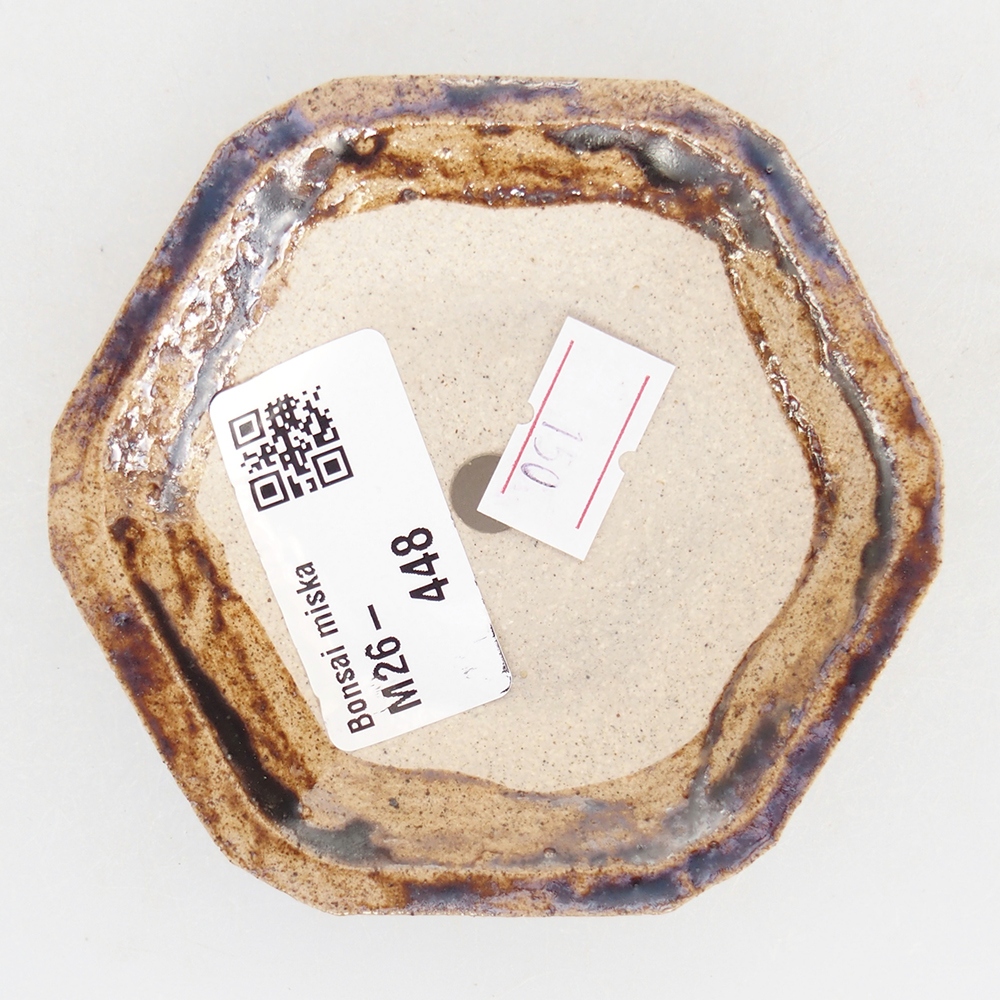 Ceramiczna miska do bonsai 8,5 x 8 x 2,5 cm, brązowa