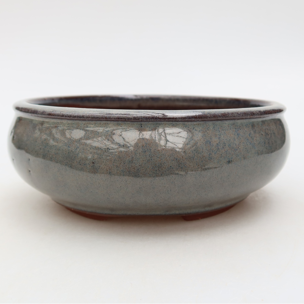 Ceramiczna miska do bonsai 15 x 15 x 6 cm, kolor szary