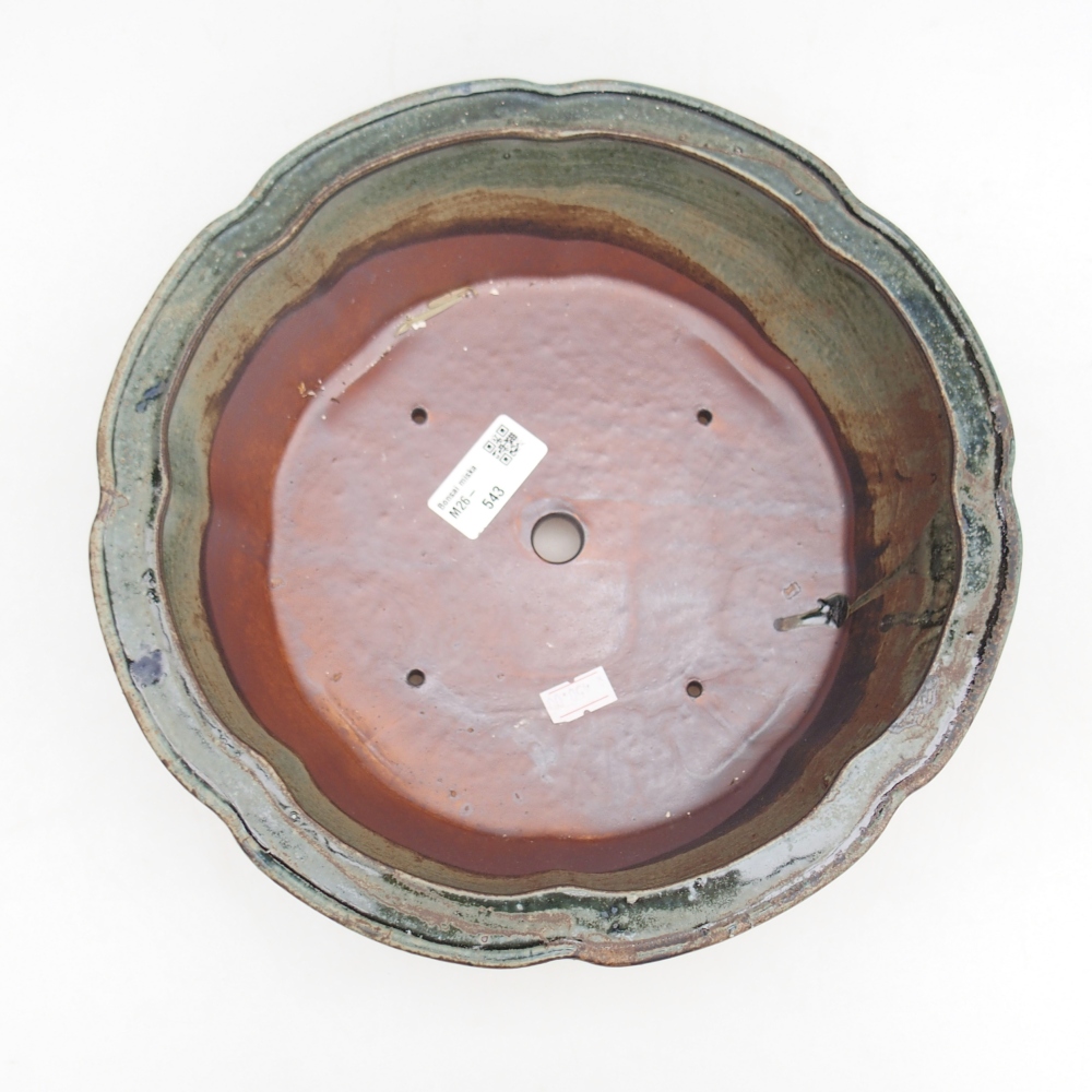 Ceramiczna miska do bonsai 26,5 x 26,5 x 8,5 cm, zielona