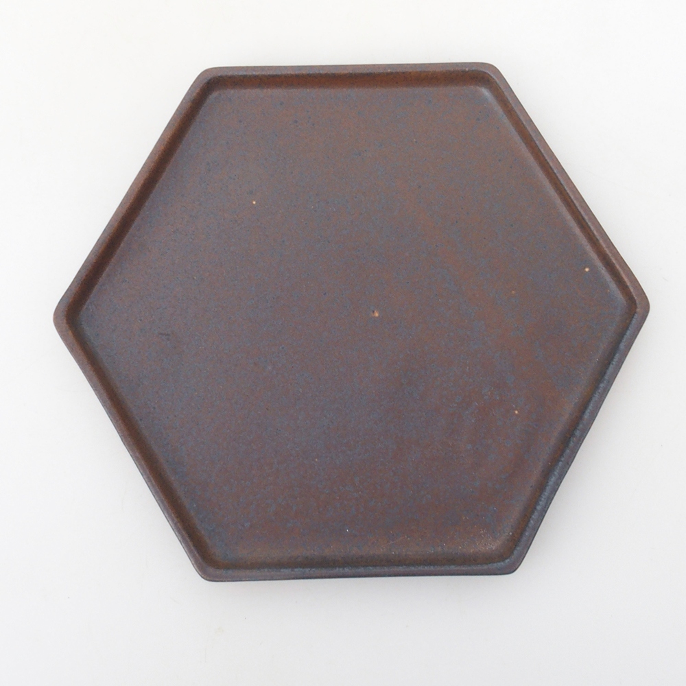 Miska ceramiczna H53 -18,5 x 17 x 1 cm - brązowa