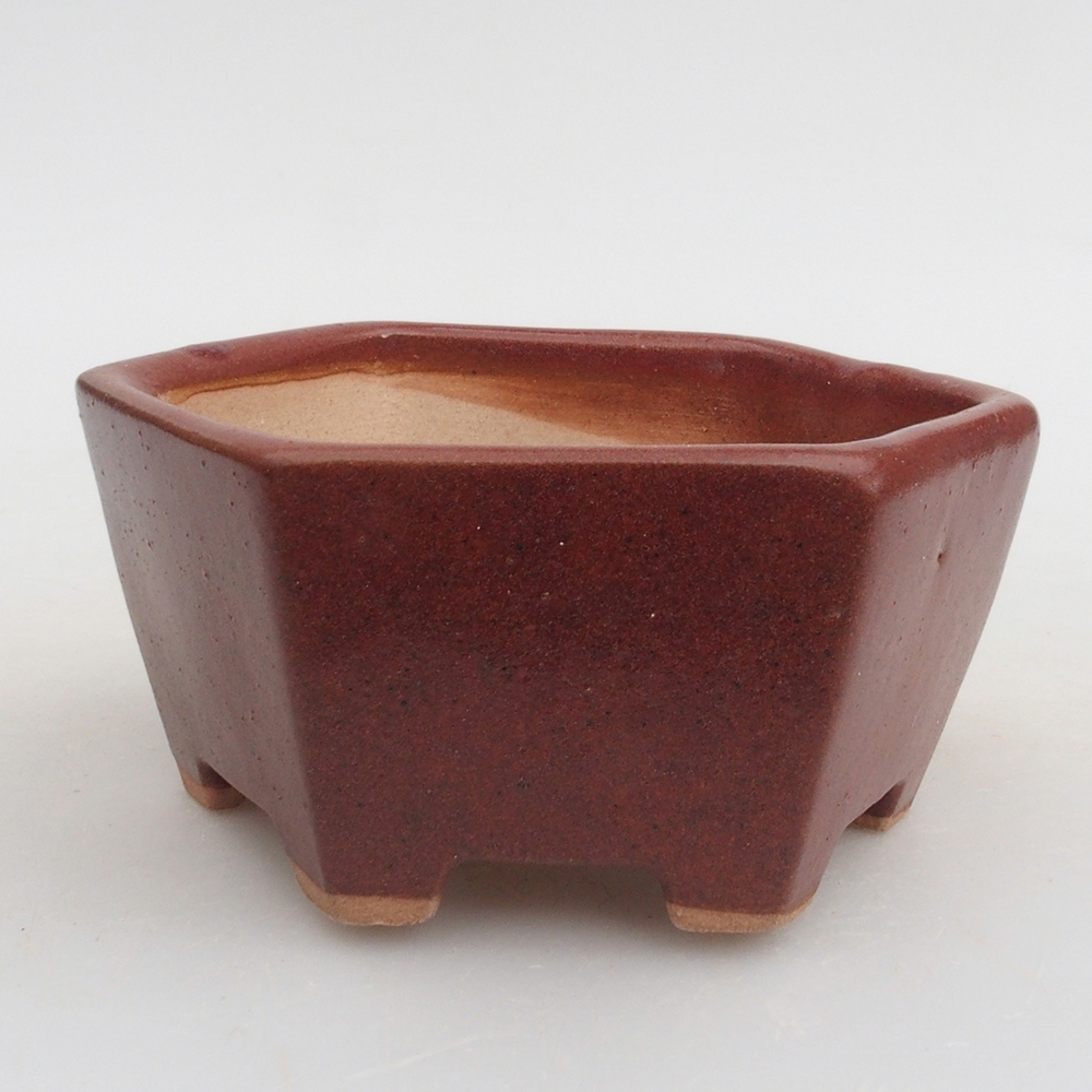 Ceramiczna miska bonsai 9,5 x 9 x 4,5 cm, kolor brązowy