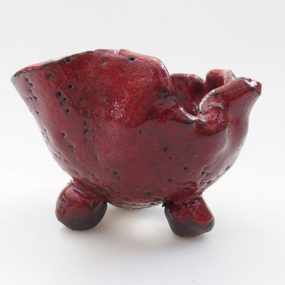 Muszla ceramiczna 7,5 x 7,5 x 6 cm, kolor czerwony