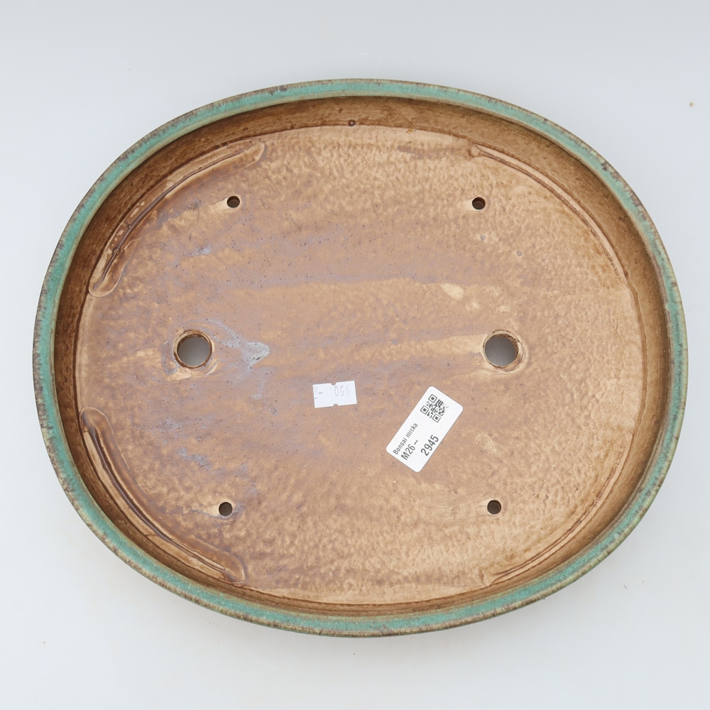 Ceramiczna miska do bonsai 31 x 27 x 4,5 cm, zielona