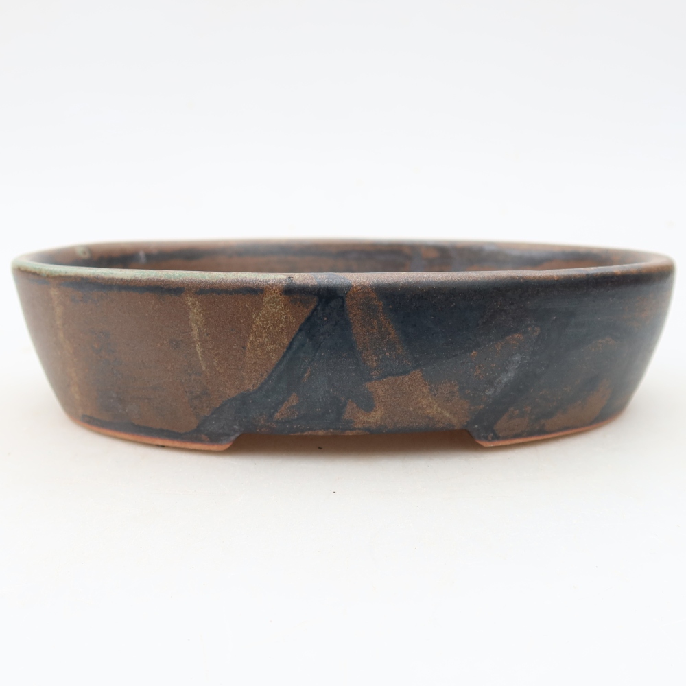 Ceramiczna miska na bonsai 17 x 14 x 4 cm, brązowa