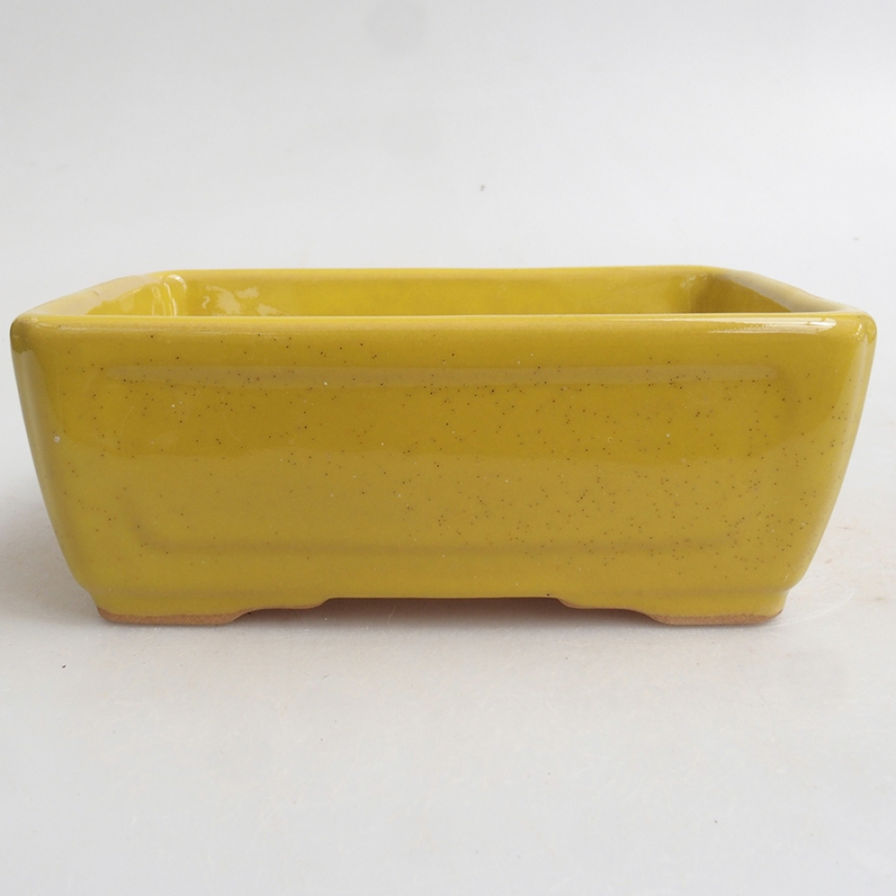 Ceramiczna miska bonsai 13 x 10 x 5 cm, kolor żółty