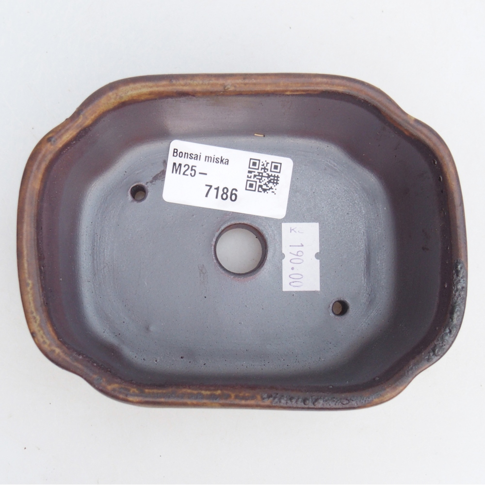 Ceramiczna miska do bonsai 12,5 x 9,5 x 4,5 cm, brązowa