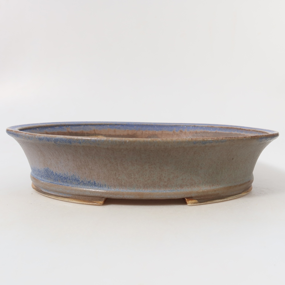 Ceramiczna miska do bonsai 27 x 24,5 x 5,5 cm, kolor niebieski