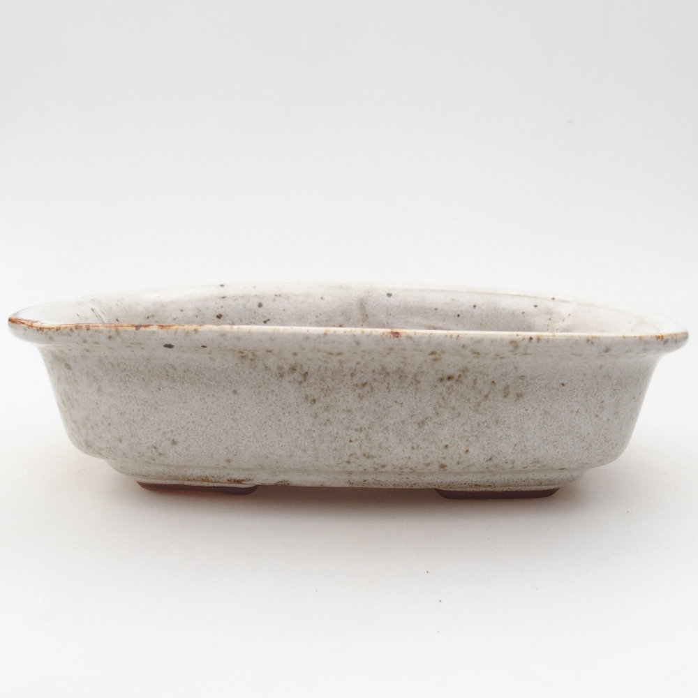 Ceramiczna miska do bonsai 18,5 x 13,5 x 5 cm, kolor biały