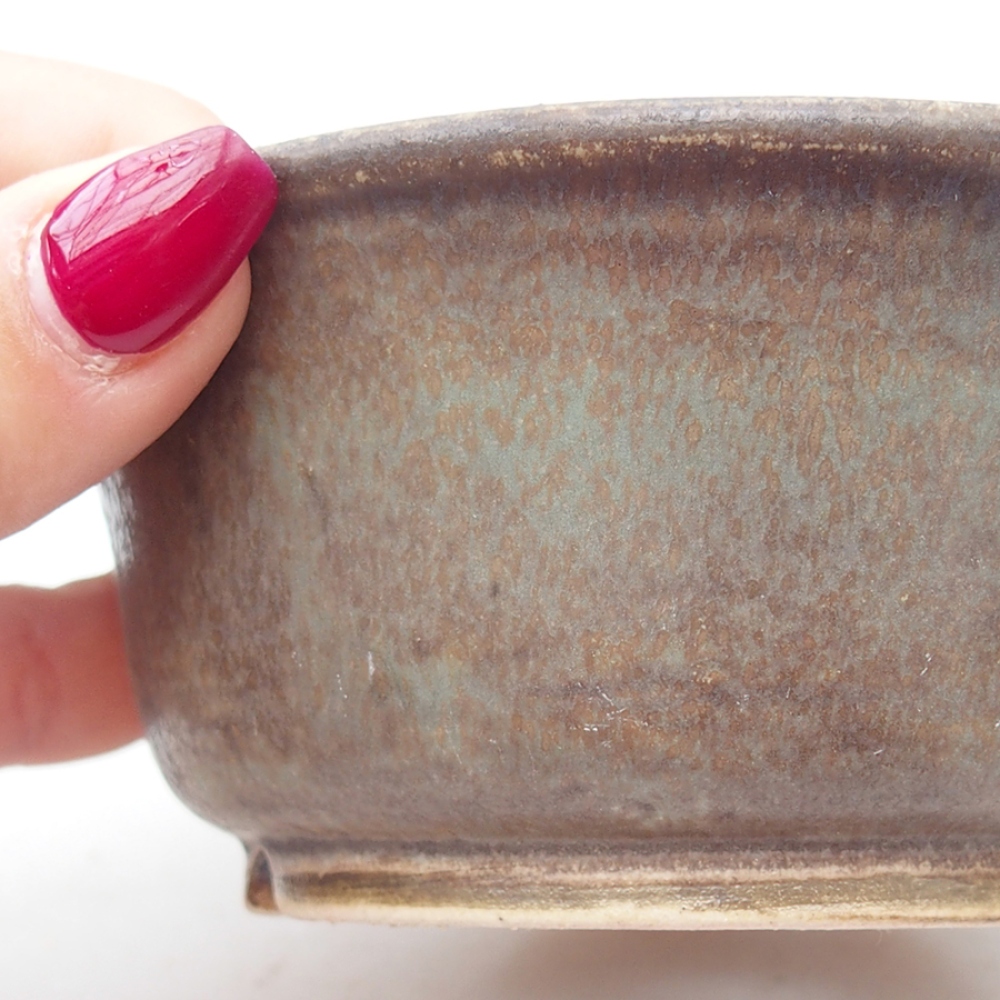 Ceramiczna miska do bonsai 11,5 x 11,5 x 5 cm, kolor zielony
