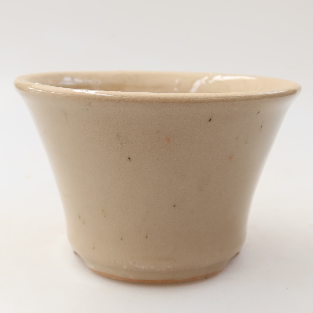 Ceramiczna miska do bonsai 11 x 11 x 7 cm, kolor beżowy