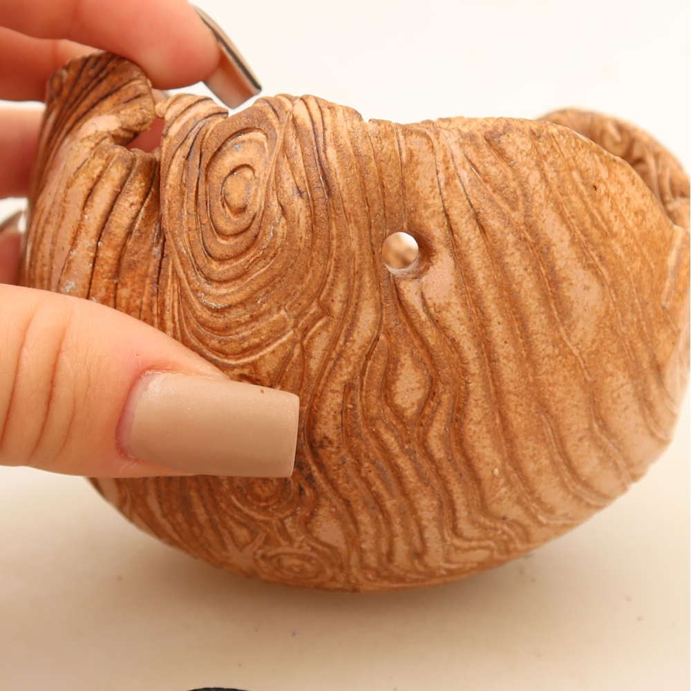 Ceramiczna skorupa do kokedamy 9,5 x 9 x 8 cm, kolor różowy