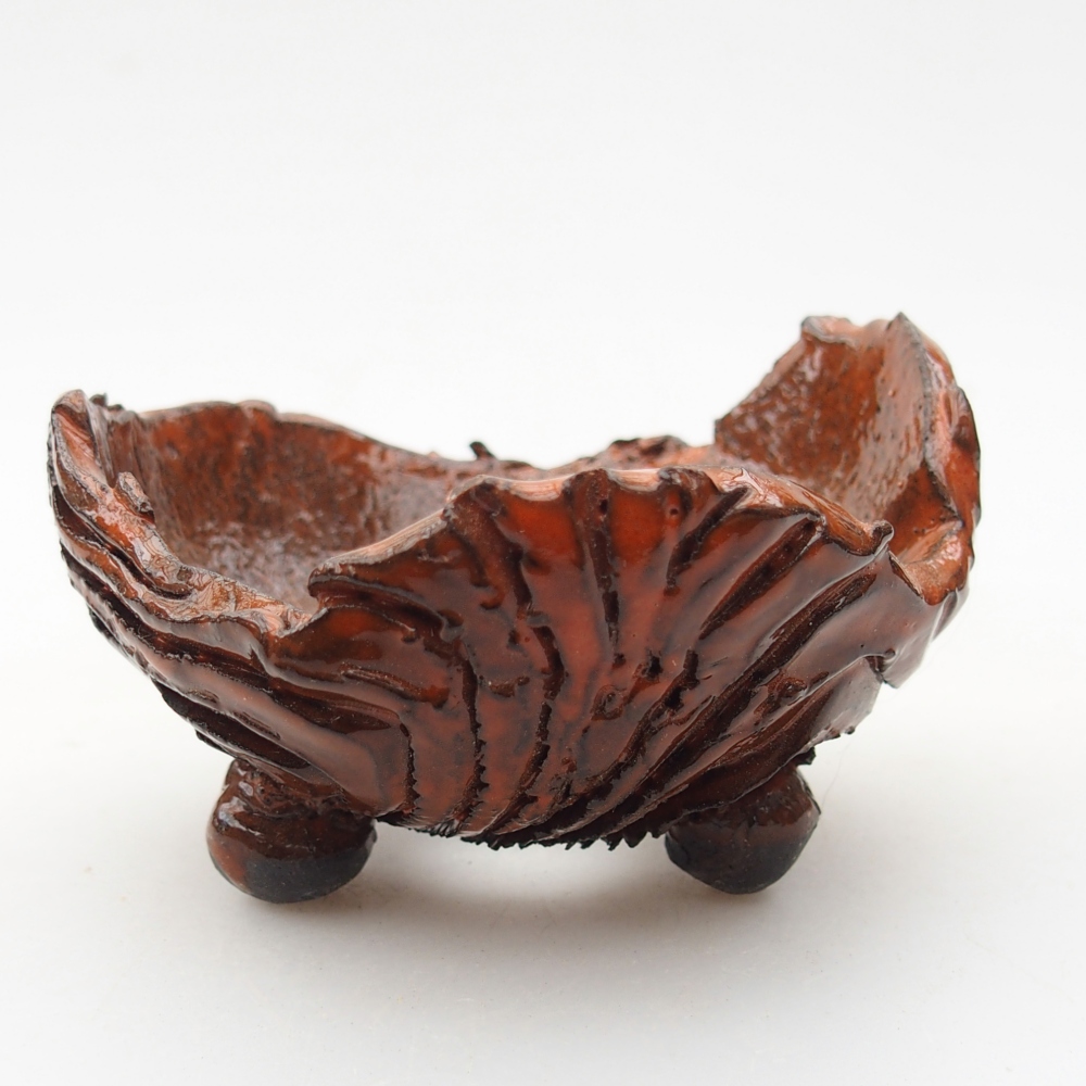 Ceramiczna skorupa 8,5 x 8,5 x 5 cm, kolor pomarańczowy