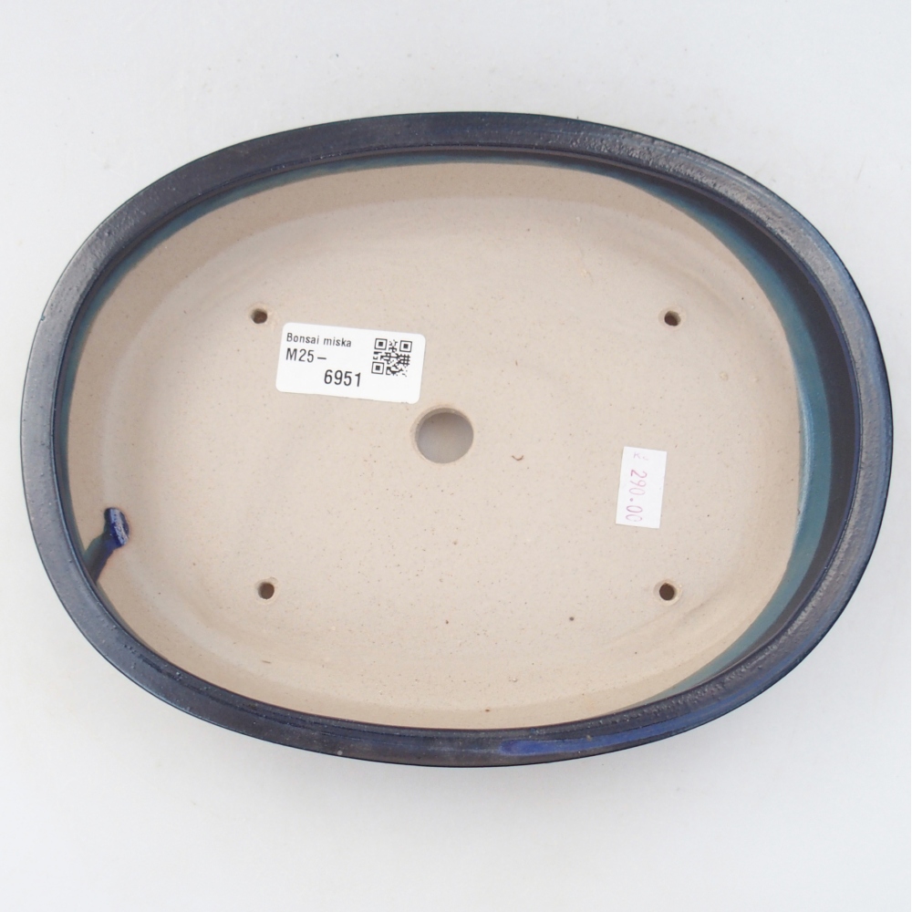 Ceramiczna miska do bonsai 22 x 16,5 x 4,5 cm, kolor niebieski