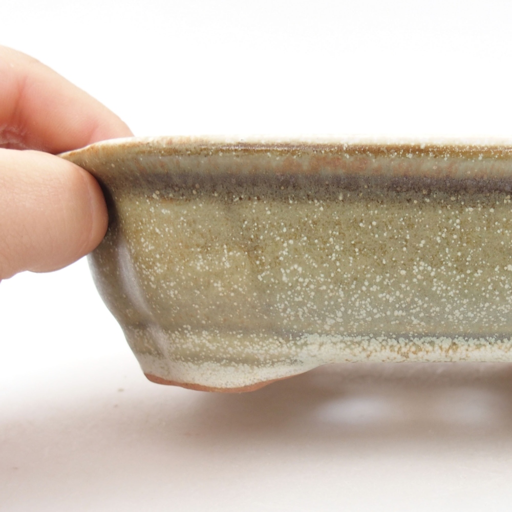 Ceramiczna miska bonsai 16 x 12,5 x 4,5 cm, kolor zielony