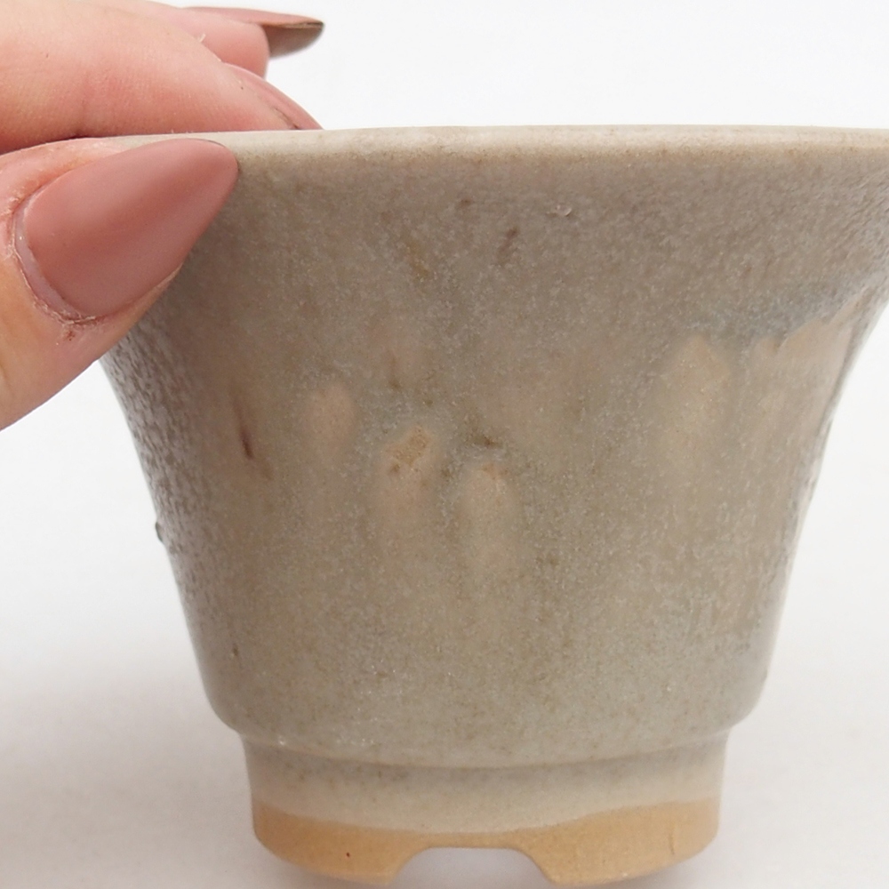 Ceramiczna miska do bonsai 10,5 x 10,5 x 7 cm, szara