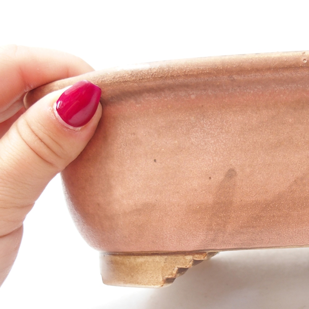 Ceramiczna miska do bonsai 20 x 16 x 7  cm, kolor różowy