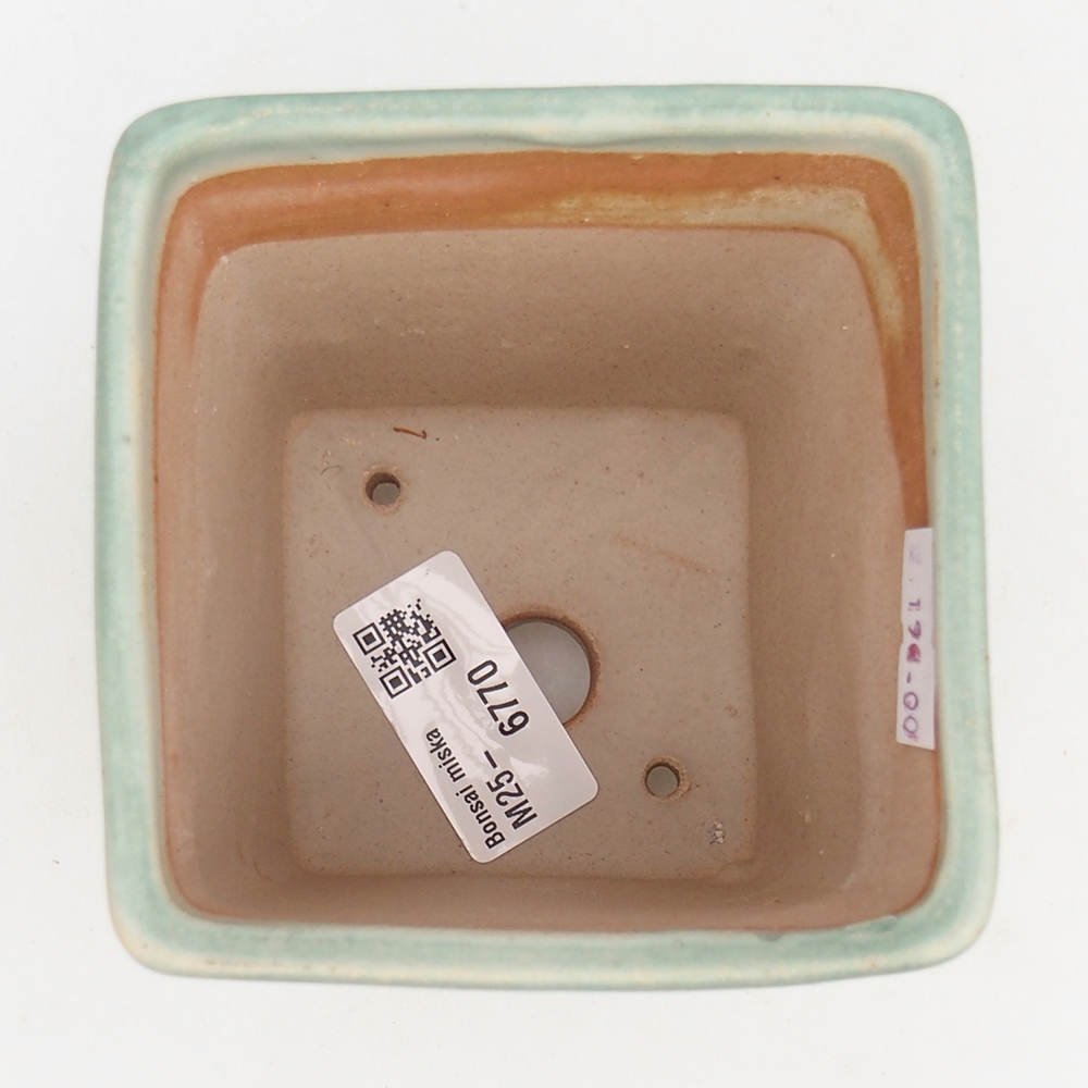 Ceramiczna miska na bonsai 8,5 x 8,5 x 11,5 cm, zielona