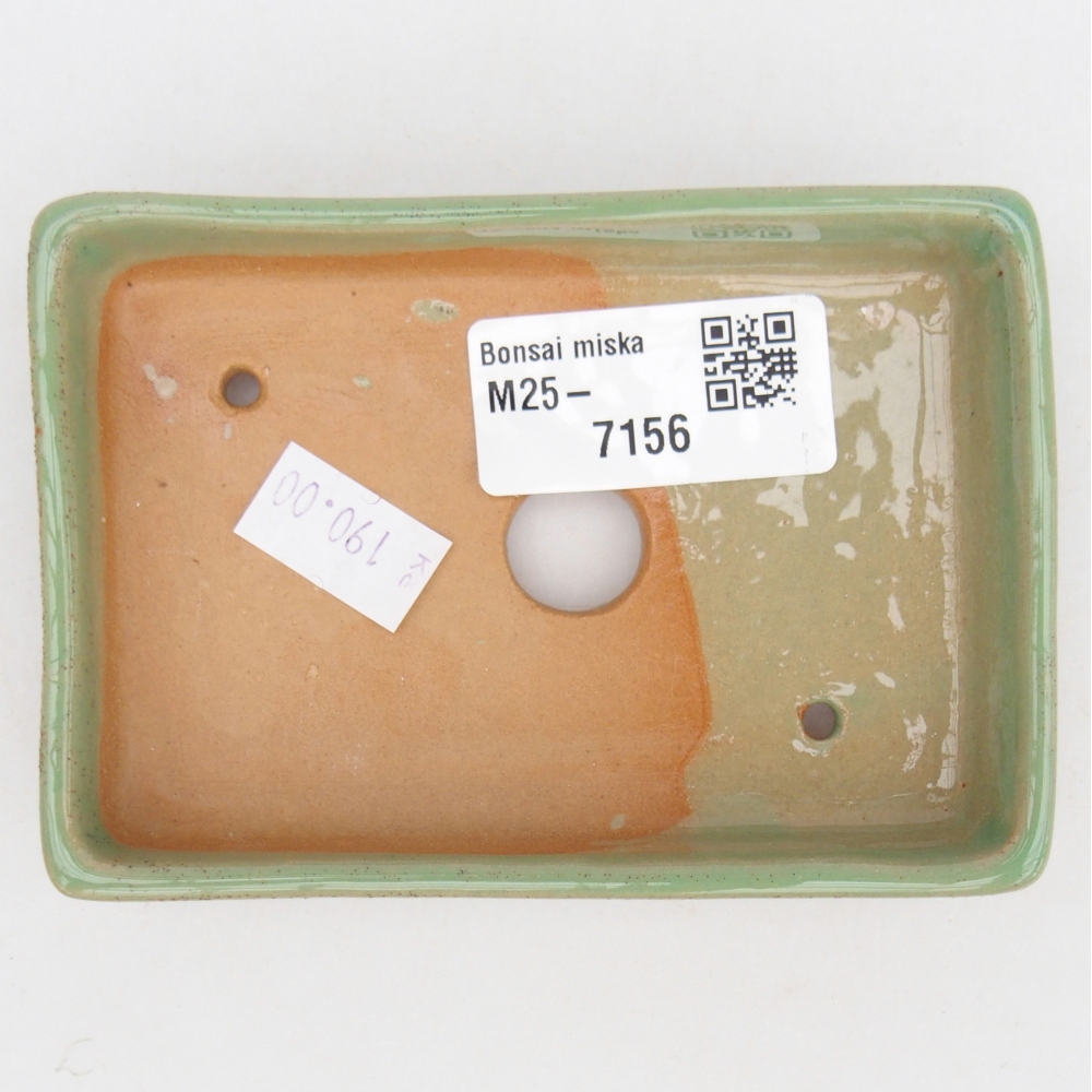Ceramiczna miska do bonsai 10,5 x 7 x 2 cm, zielona