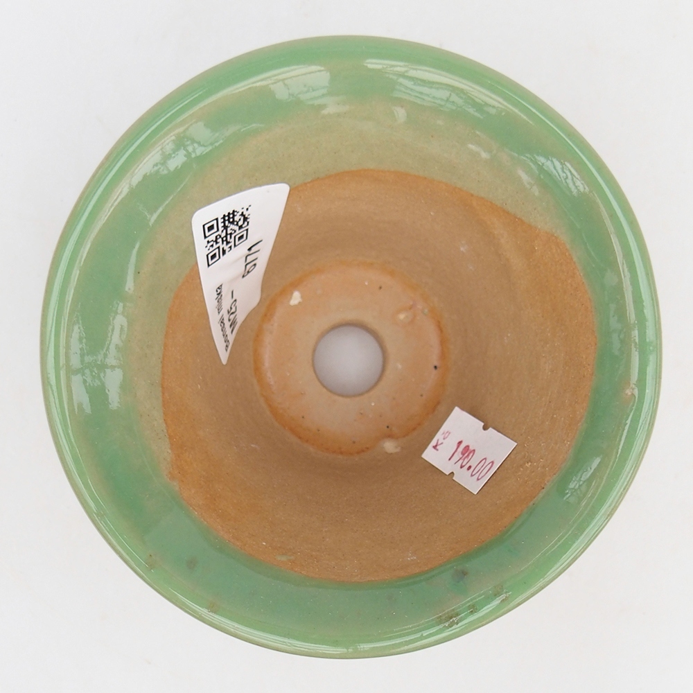 Ceramiczna miska do bonsai 10,5 x 10,5 x 7 cm, zielona