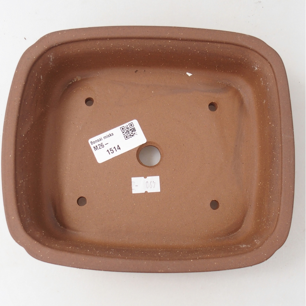 Ceramiczna miska do bonsai 19,5 x 17 x 5,5 cm, brązowa
