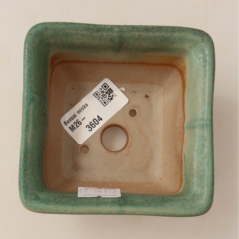 Ceramiczna miska do bonsai 9,5 x 9,5 x 5,5 cm, kolor zielony