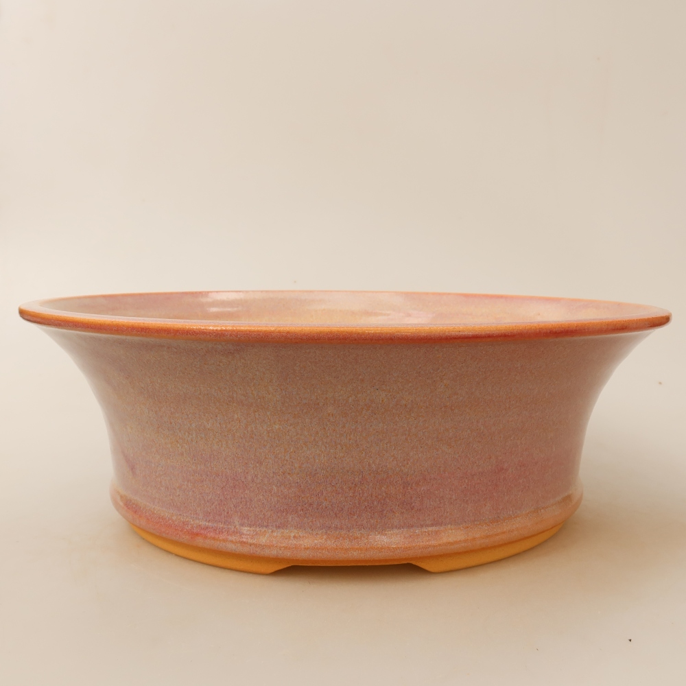 Ceramiczna miska do bonsai 27 x 27 x 9 cm, kolor różowy