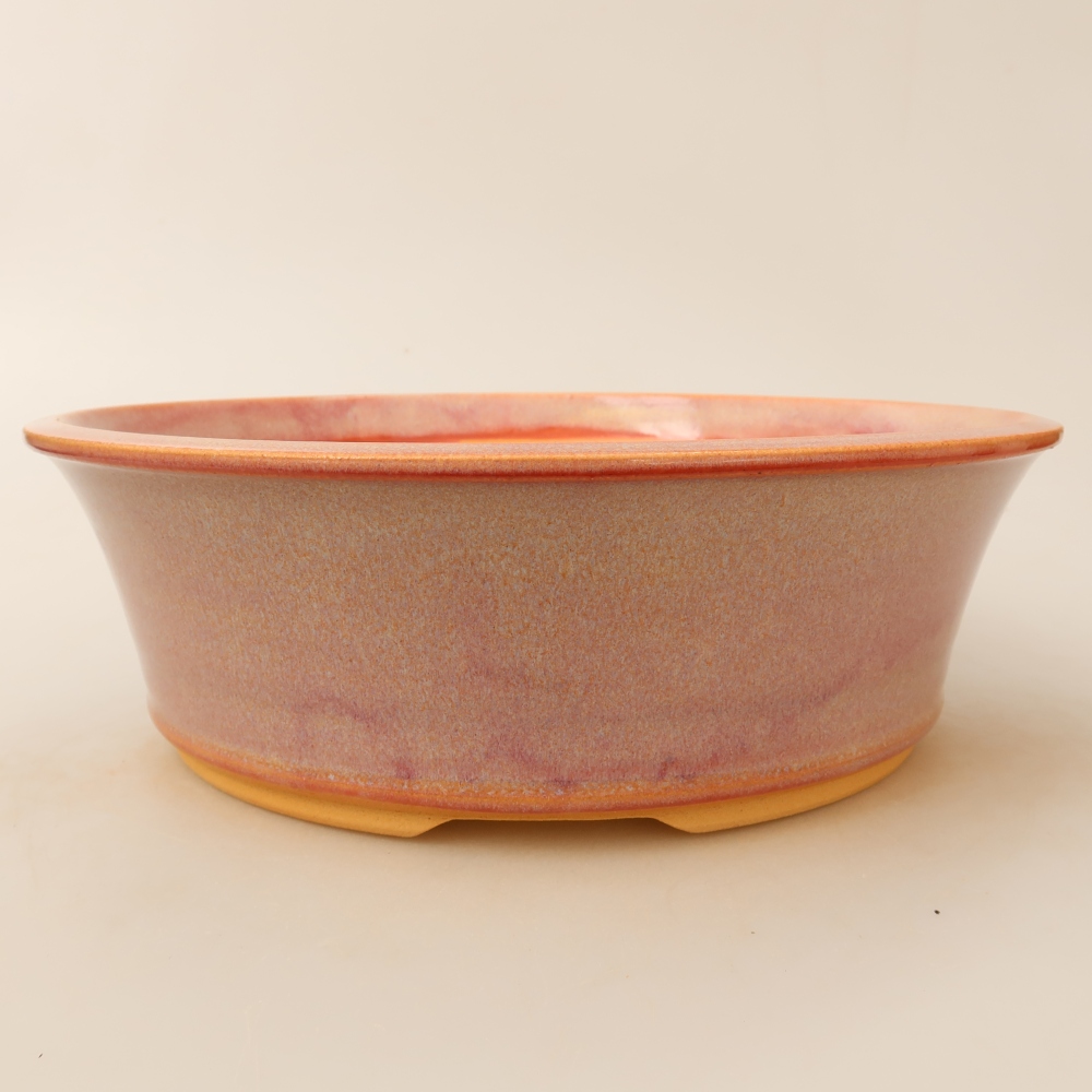 Ceramiczna miseczka do bonsai 25 x 25 x 8 cm, kolor różowy