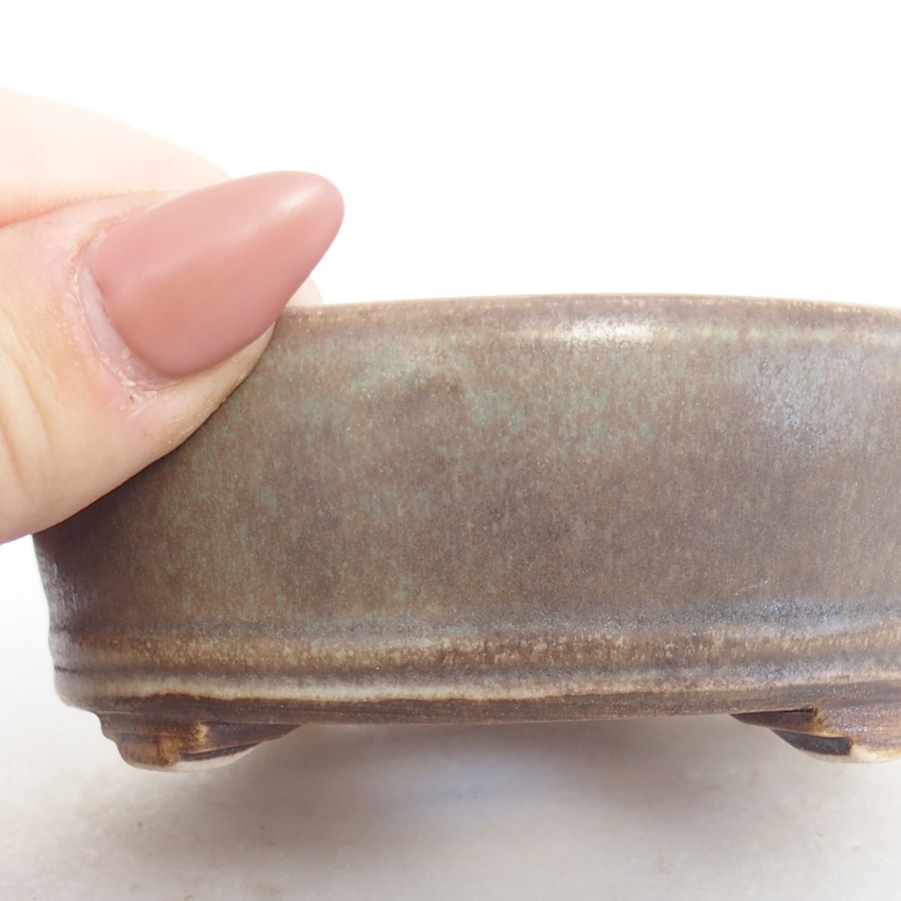 Ceramiczna miska na bonsai 9 x 9 x 3,5 cm, zielona