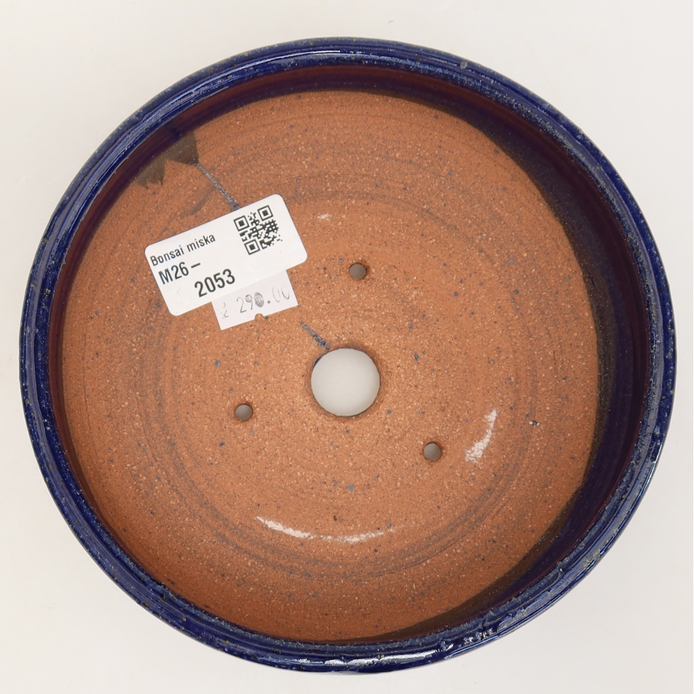 Ceramiczna miska do bonsai 15,5 x 15,5 x 5 cm, kolor niebieski