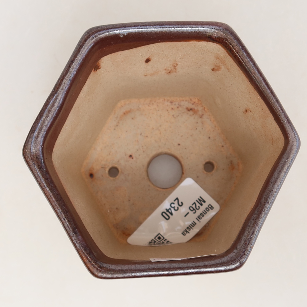 Ceramiczna miska do bonsai 9 x 8 x 8 cm, kolor brązowy